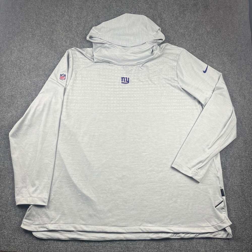 Nike NFL On-Field New York Giants Dri-FIT Hoodie Gray Mens 4XL 4TG Pullover